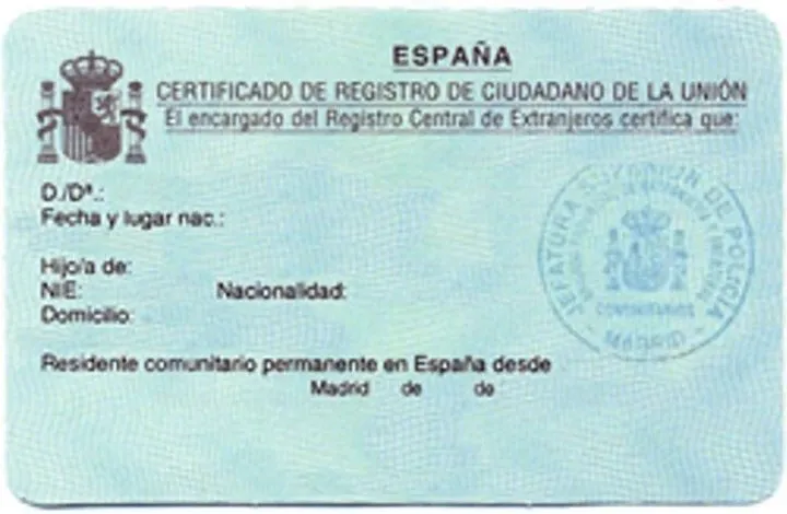 European Union Citizen Registration Certificate